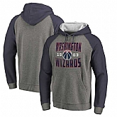 Washington Wizards Fanatics Branded Ash Antique Stack Tri Blend Raglan Pullover Hoodie Fyun,baseball caps,new era cap wholesale,wholesale hats
